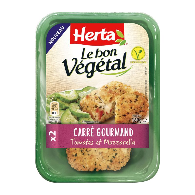 Carré Gourmand vegetal tomate y mozzarella 160 g - GARDEN GOURMET