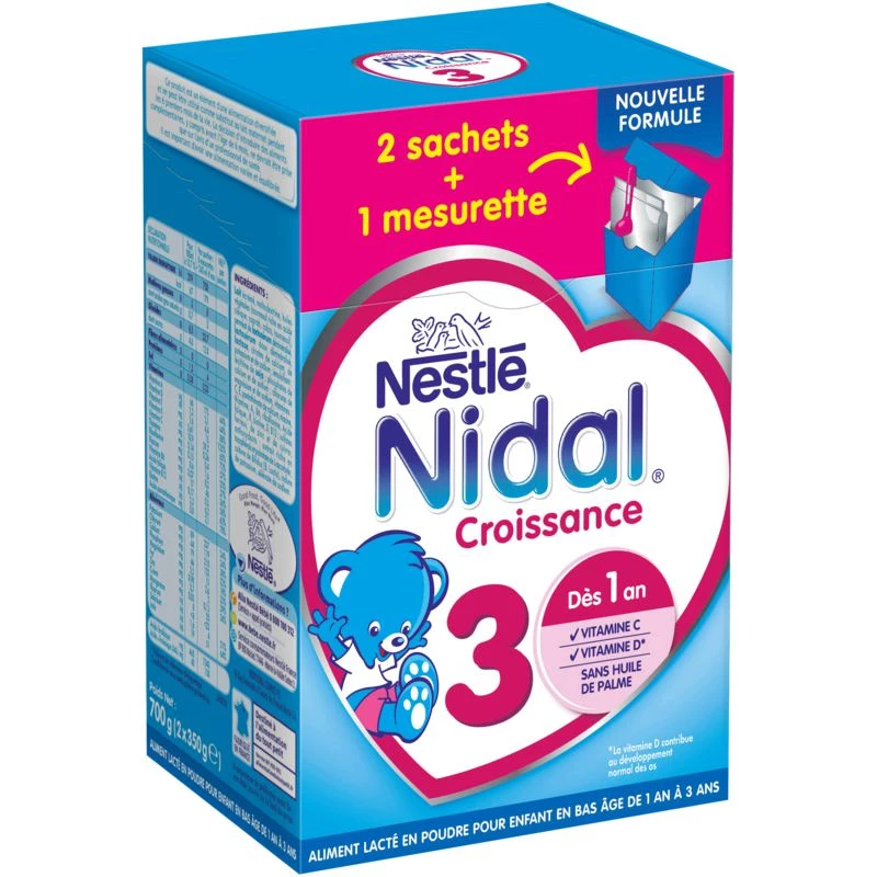 Leche de crecimiento en polvo 2x350g - NESTLE NIDAL
