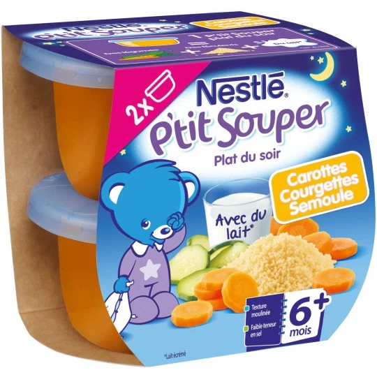 Món cà rốt món ăn/ zucchini/ semolina hơn 6 tháng 2x200g - NESTLE
