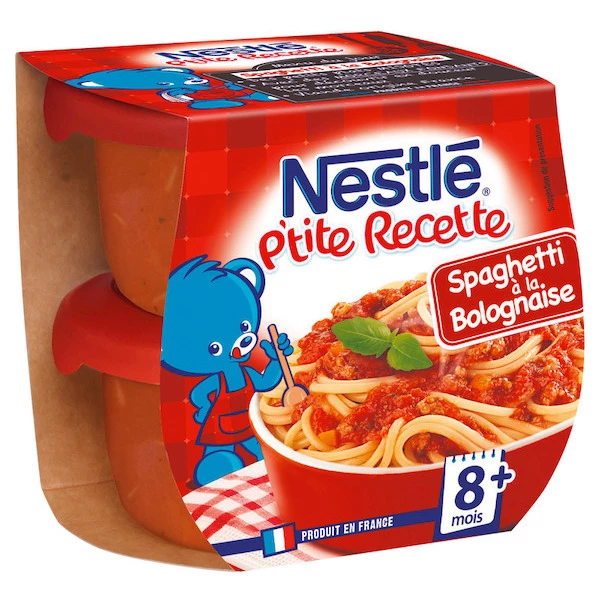 Babyschotel 8+ maanden spaghetti Bolognese 2x200g - NESTLE