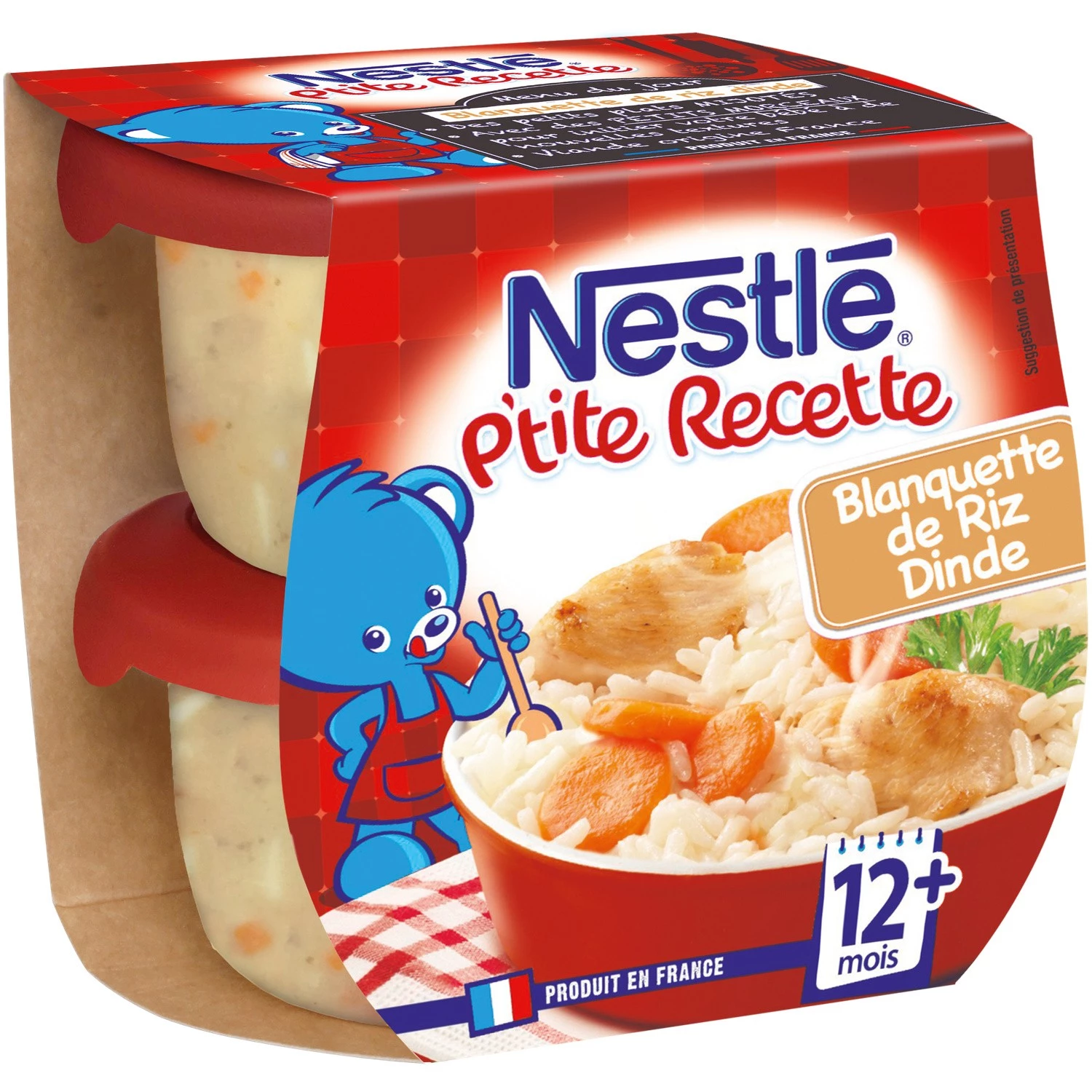 أطباق الأطفال بلانكيت الأرز والديك الرومي من 12 شهر 2x200 جرام - NESTLE