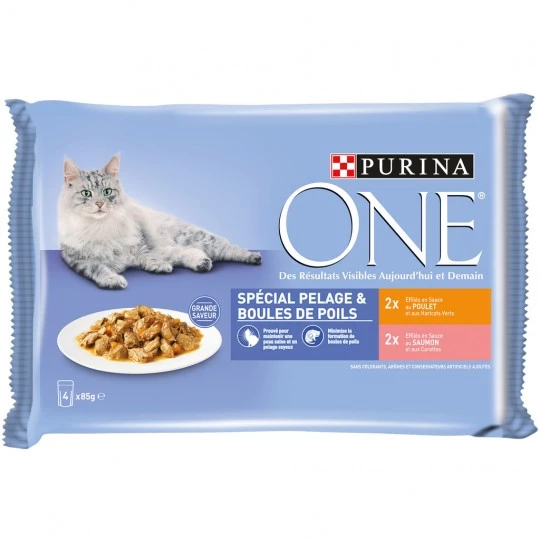 Корм для кошек ONE Special Coat 4x85г - PURINA