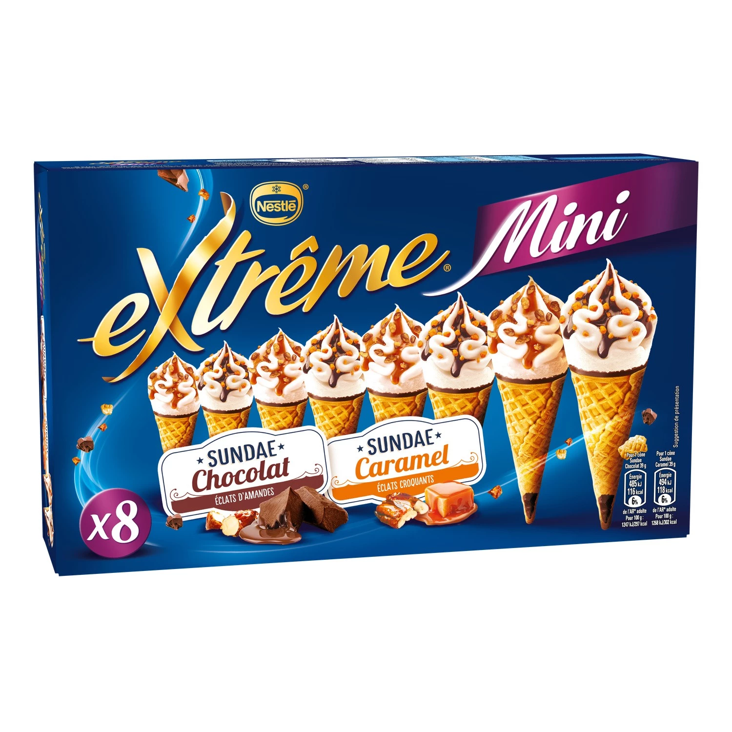 Mini glace sundae chocolate & sundae caramelo x8 - NESTLE