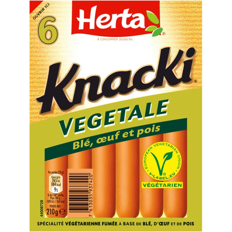 Vegetable knacki x6 210g