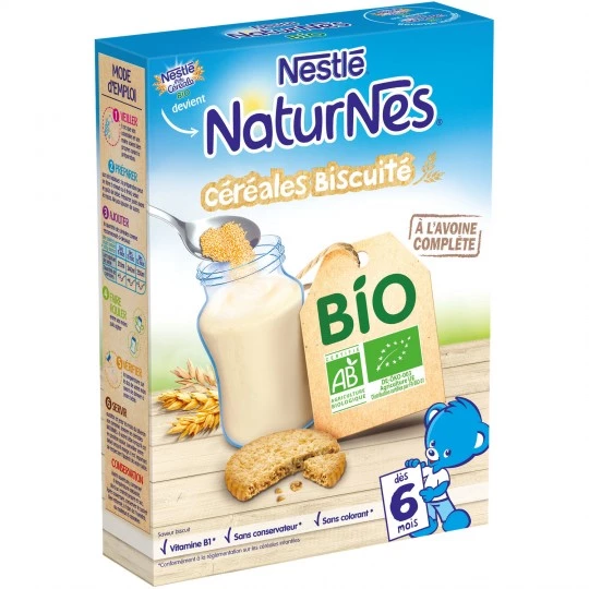 Céréales bébé BIO biscuité dès 6 mois 240g - NESTLE