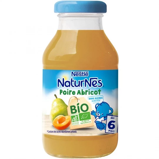 Boisson bébé Bio poire & abricot dés 6mois 200ml - NESTLE