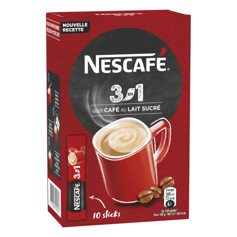 نسكافيه 3 إن 1 عيدان 10x16;5 جرام - NESCAFE