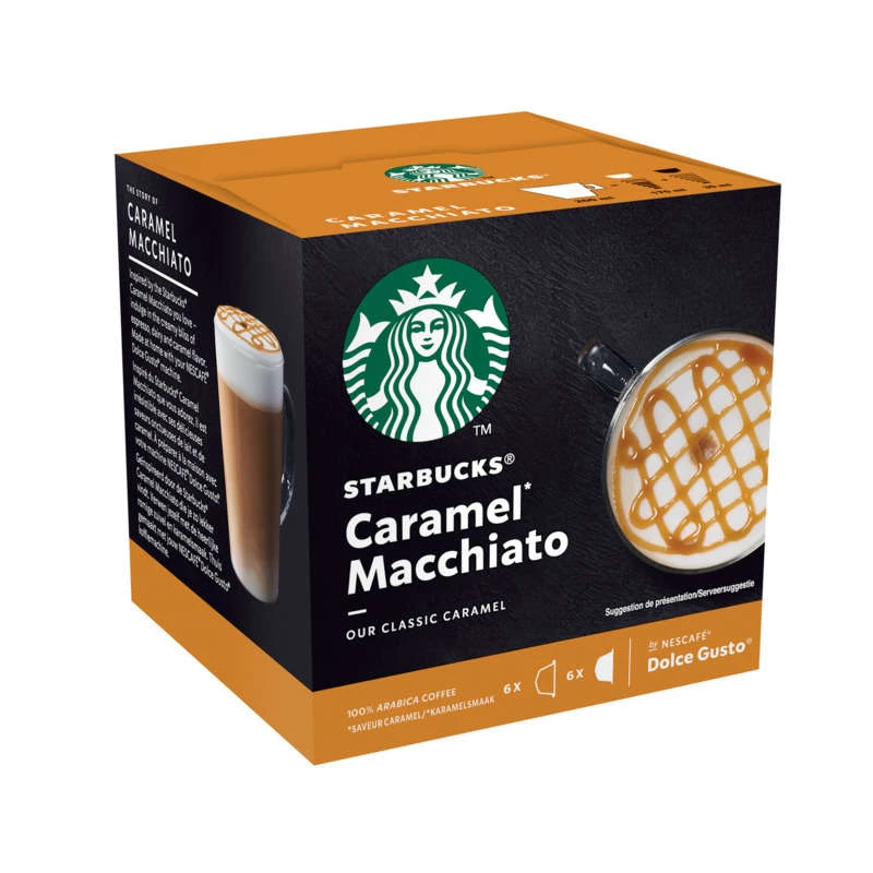 Cápsulas de café caramelo macchiato 12x120g - STARBUCKS
