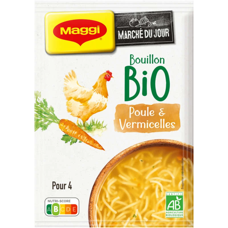 Bio-Hühner- und Fadennudelnbrühe, 65 g - MAGGI