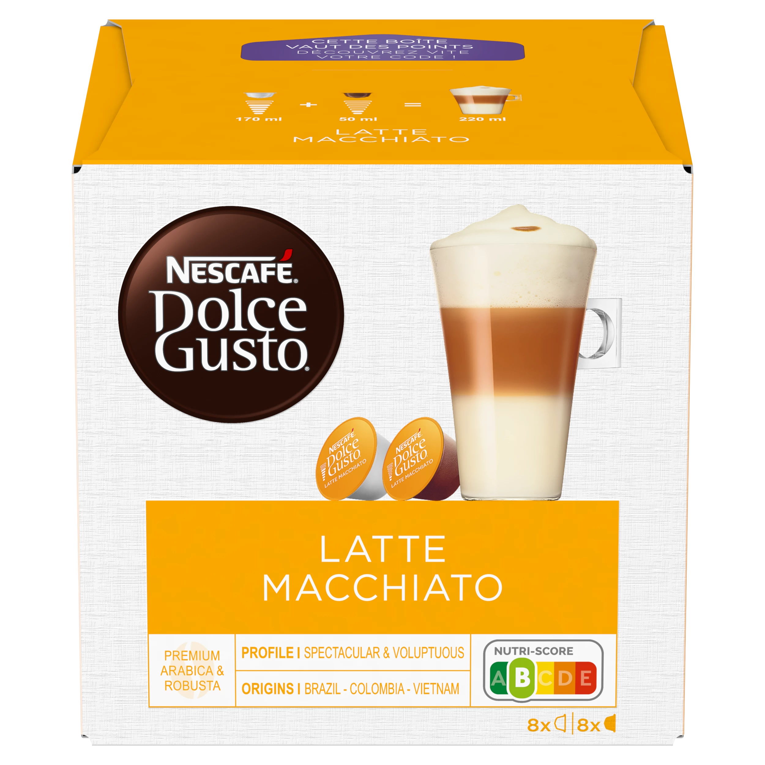 Café Cápsulas Latte Macchiato x16 183g - NESCAFÉ DOLCE GUSTO