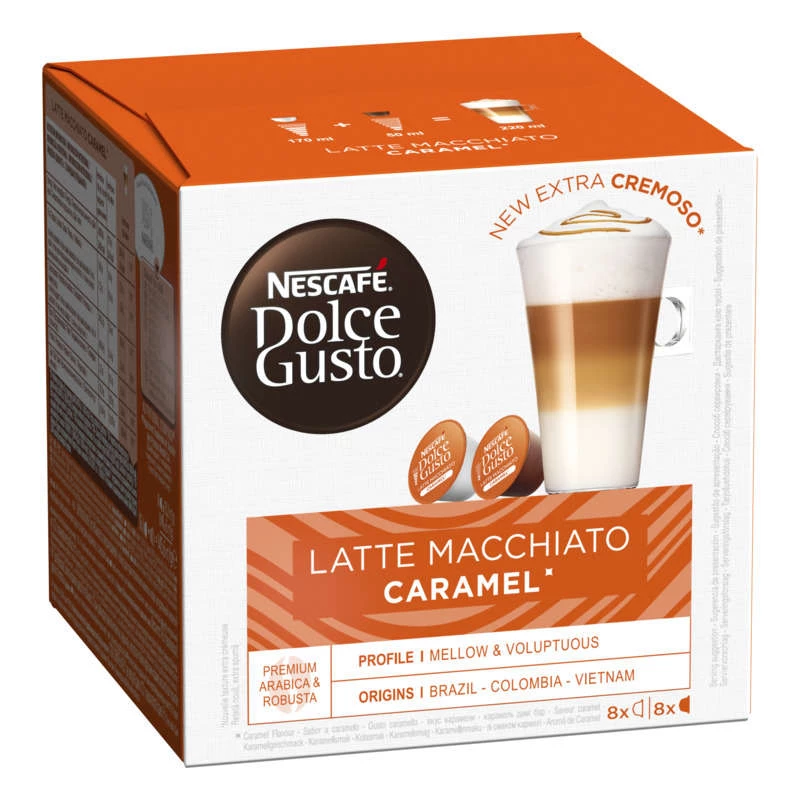 كبسولات القهوة لاتيه ماكياتو كراميل؛ ×16 264 جرام - NESCAFÉ DOLCE GUSTO