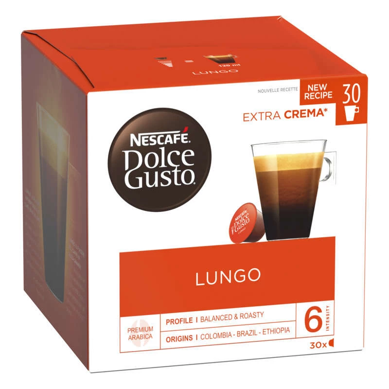 Cafécapsules Lungo X30 195g - NESCAFÉ
