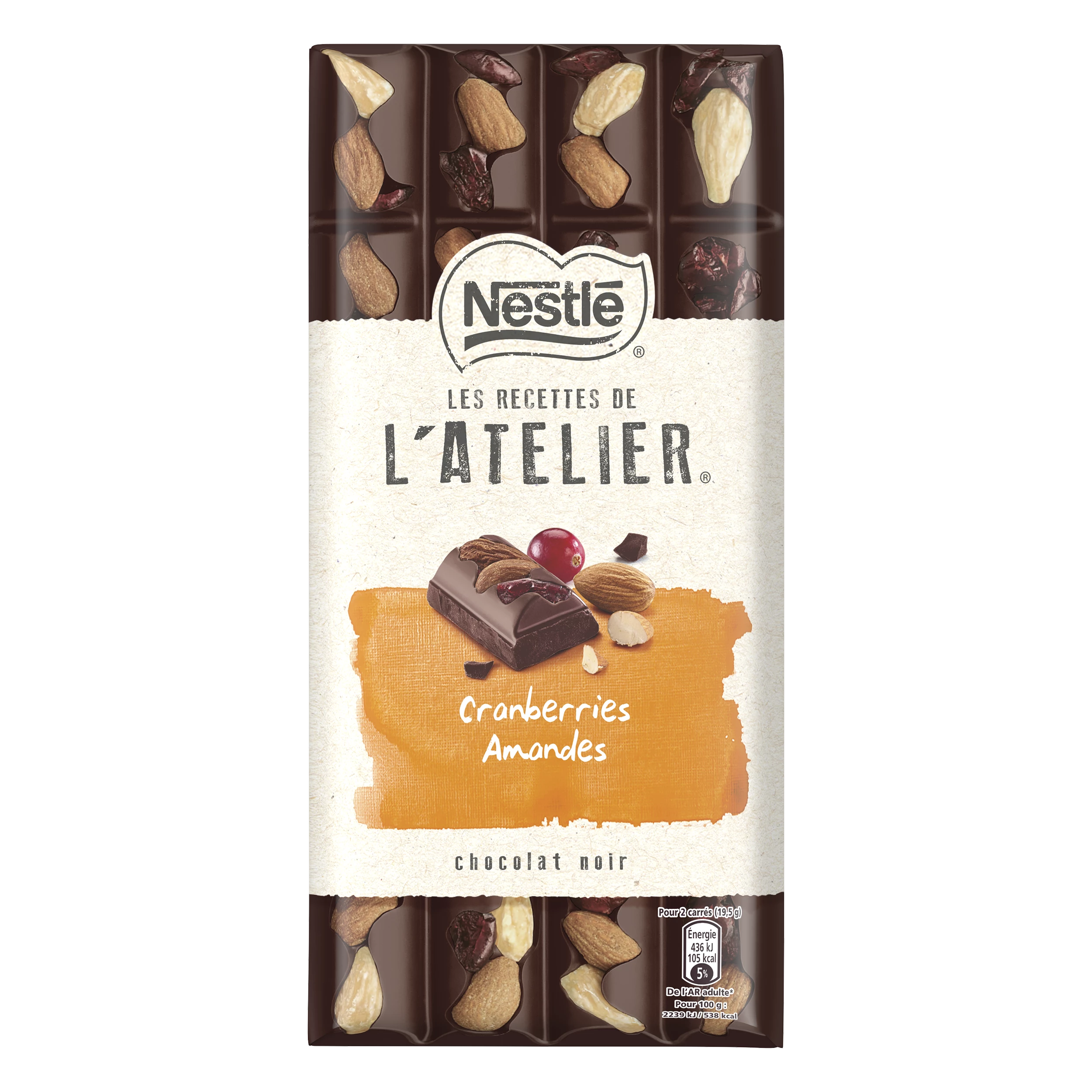 Cranberries almond dark chocolate bar 195g - NESTLÉ