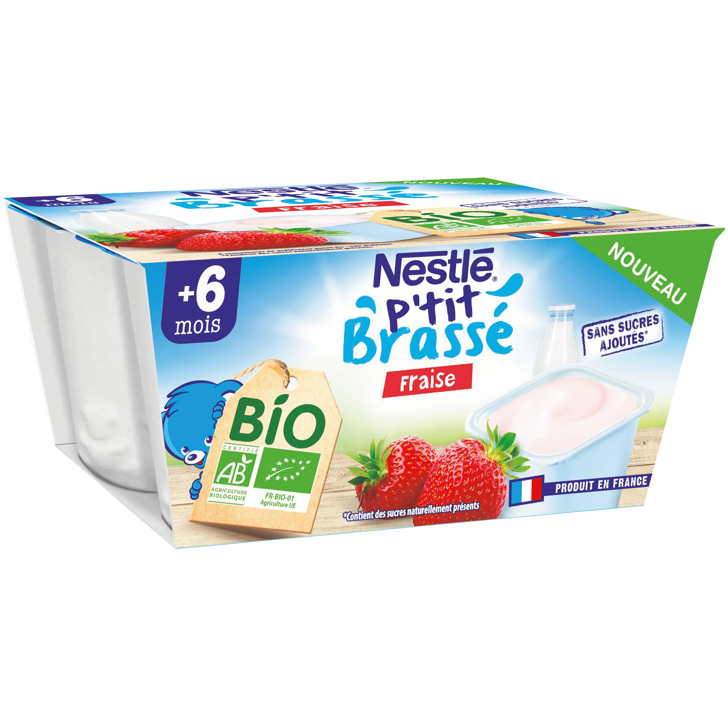 P'tit Brasse Morango Orgânico 4x90g