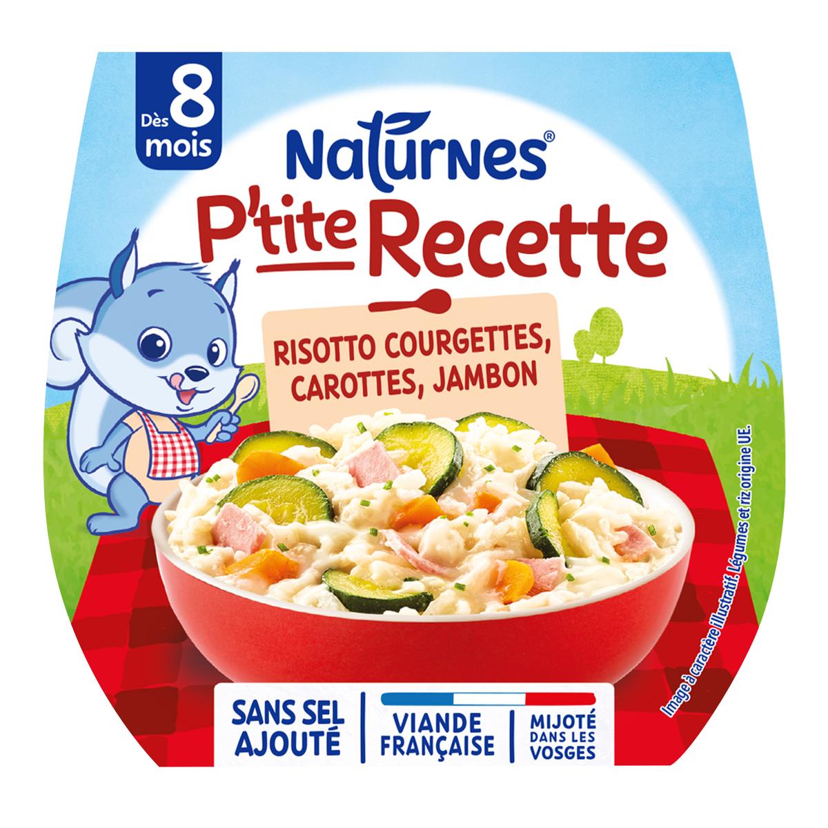 Klein recept Babyschotel vanaf 8 maanden, risotto courgette wortelen ham 2*200 - NESTLÉ