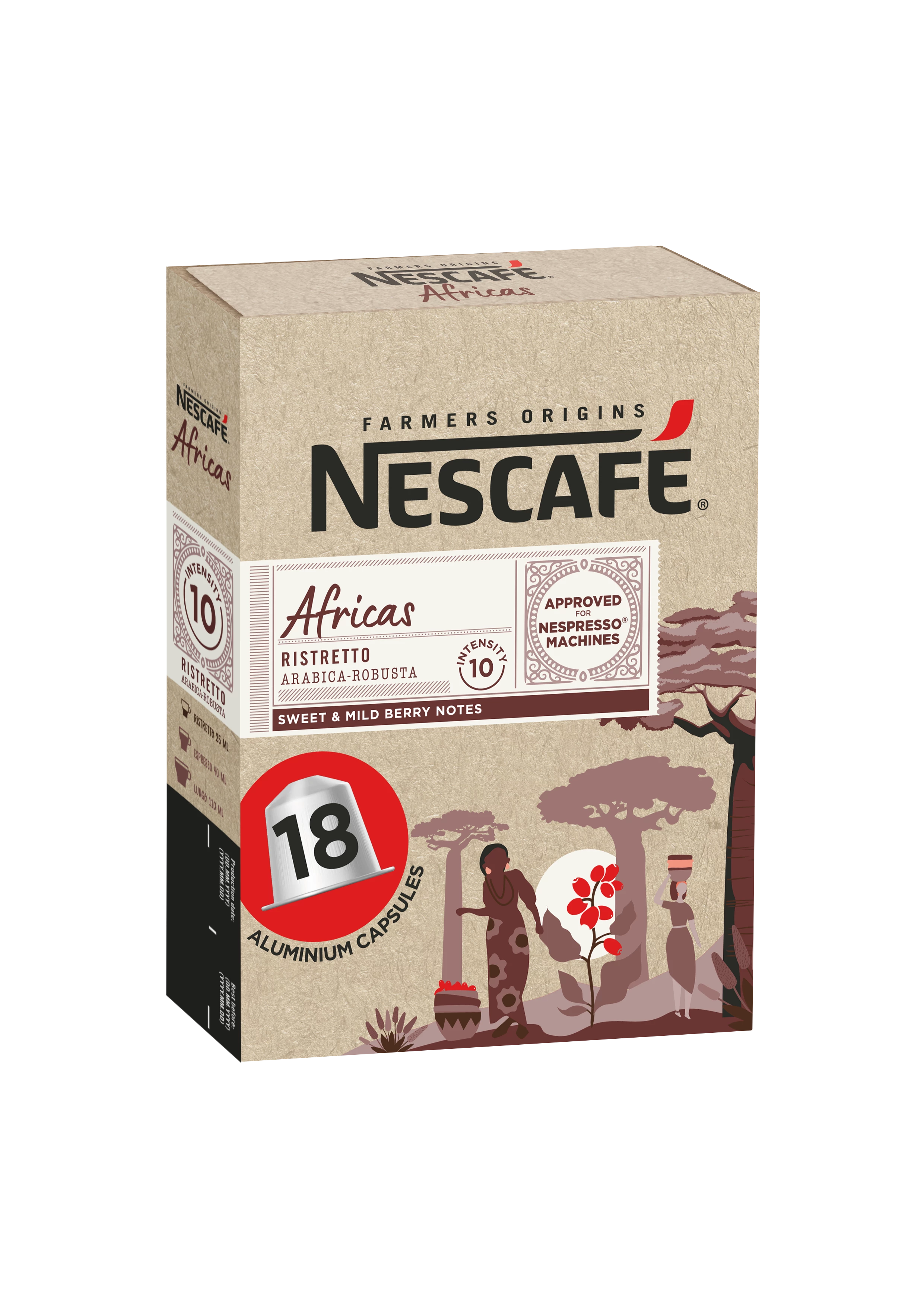 Capsules Café  Africas Compatible Nespresso x18; 99g - NESCAFE