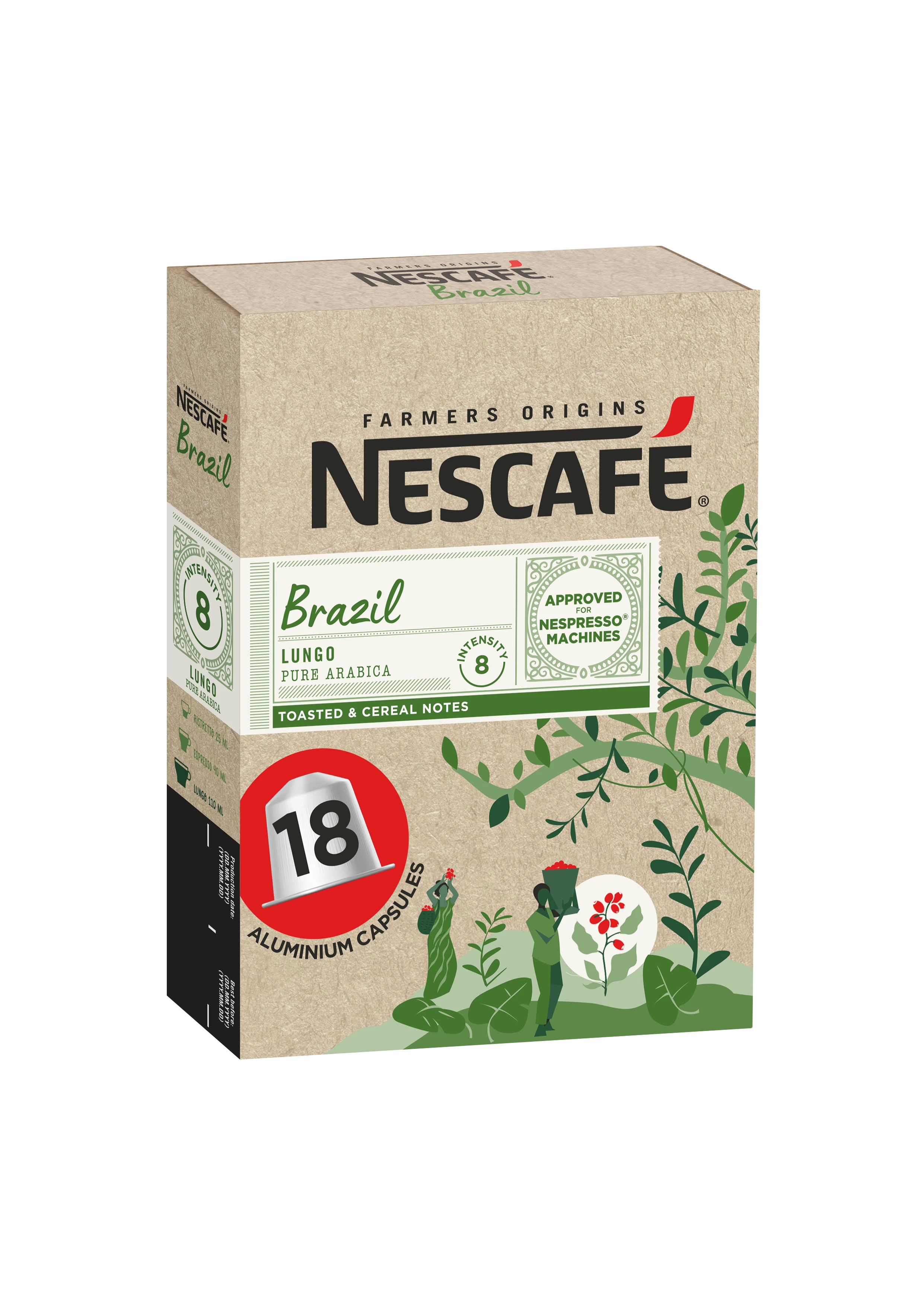 Capsules Café  Brazil Lungo Compatible Nespresso x18; 93g - NESCAFE