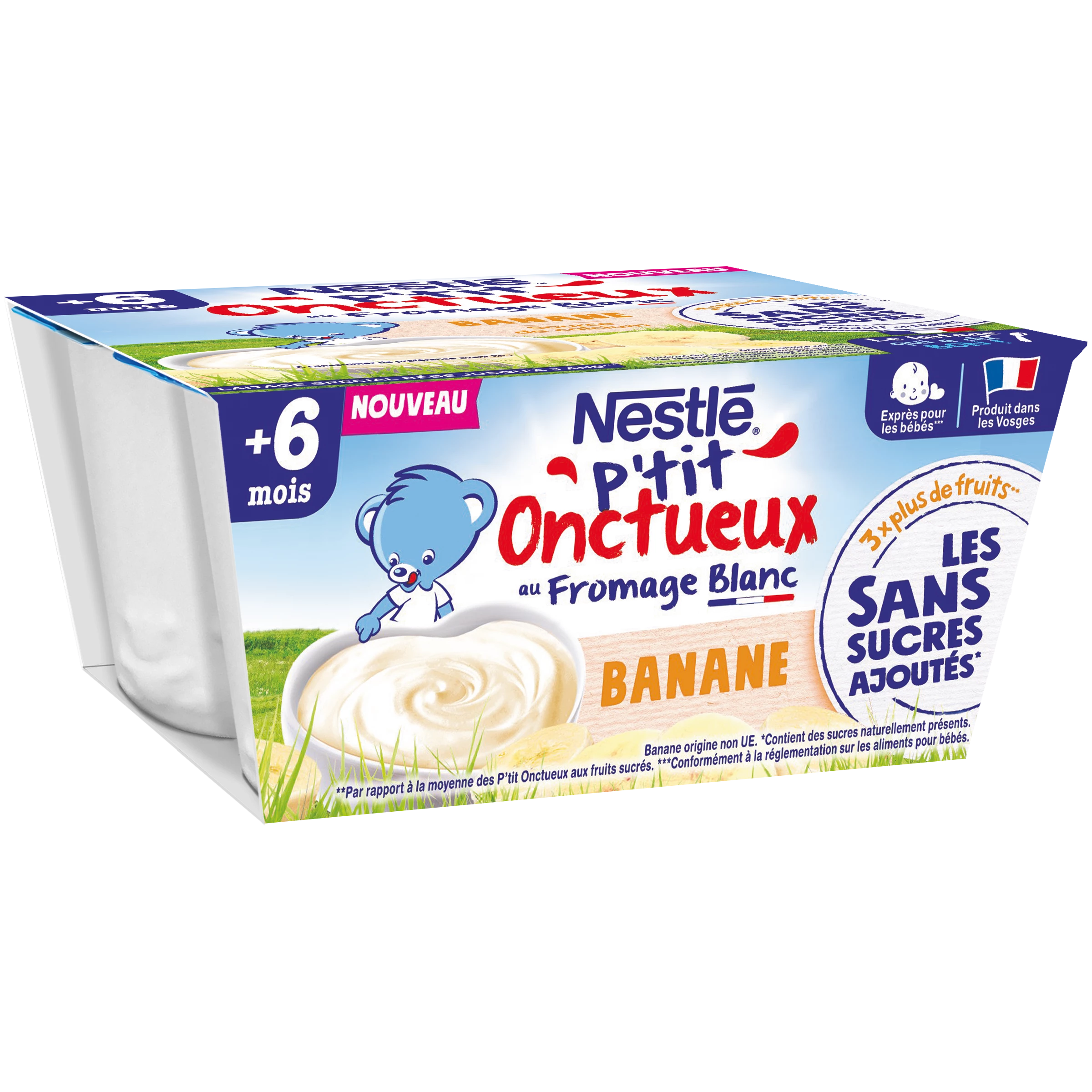 P'tit Unctueux Dessert baby from 6 months creamy banana without added sugar - NESTLE