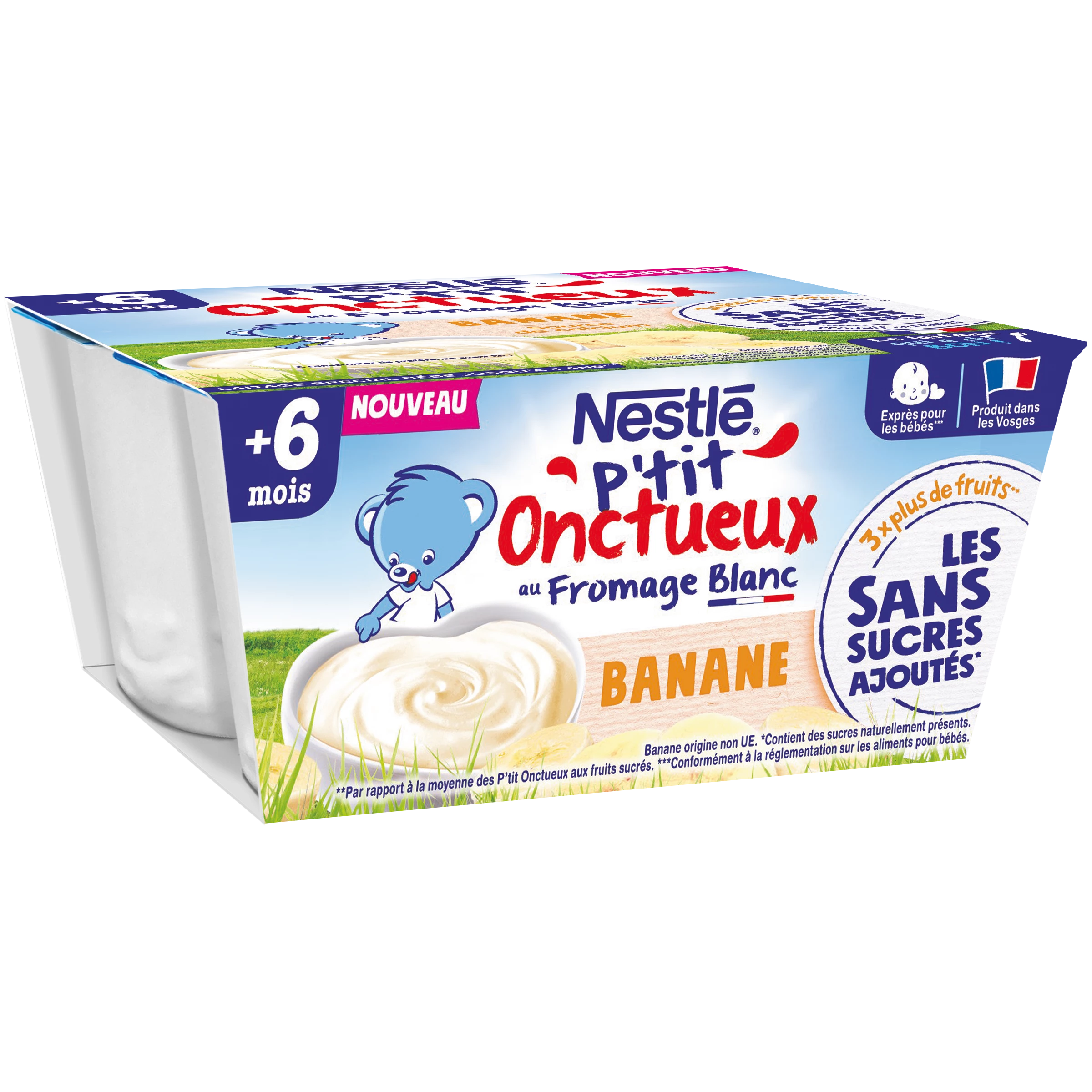 Sobremesa P'tit Unctueux bebê a partir de 6 meses banana cremosa sem adição de açúcar - NESTLE