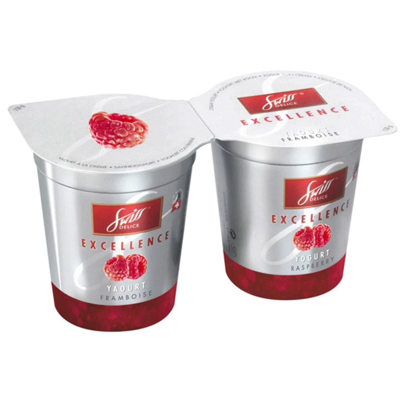 Yaourt Excellence sur lit de Framboise 2x125g - SWISS DELICE