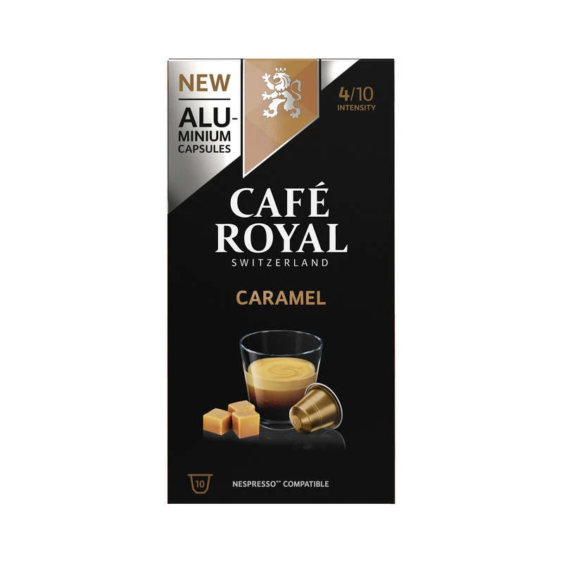 Nespresso®-kompatible Karamell-Kaffeekapseln x10 50g - CAFE ROYAL