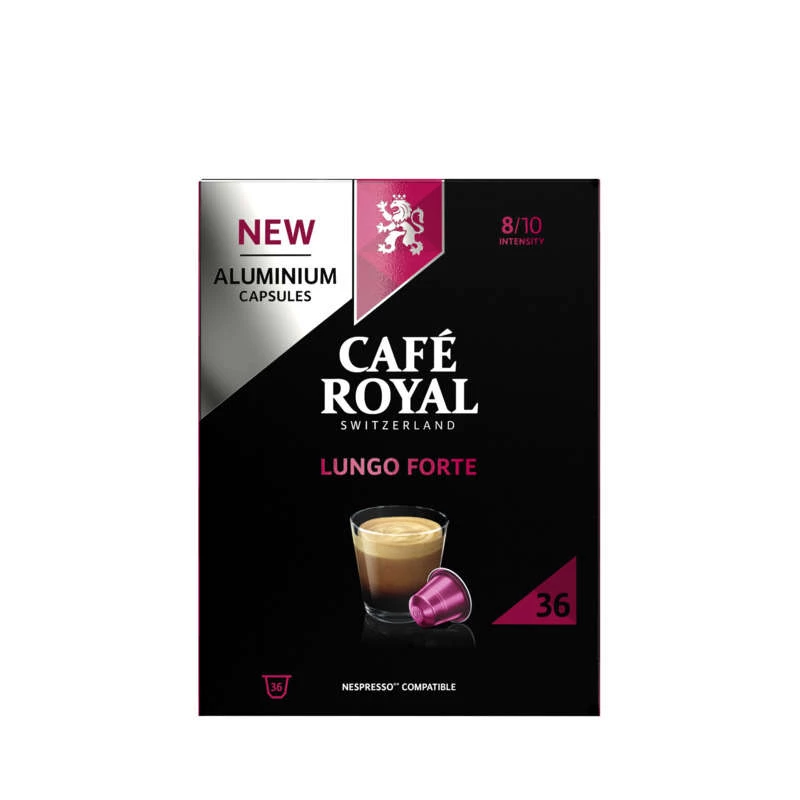 Koffiecapsules Lungo Forte x36 198g - CAFE ROYAL