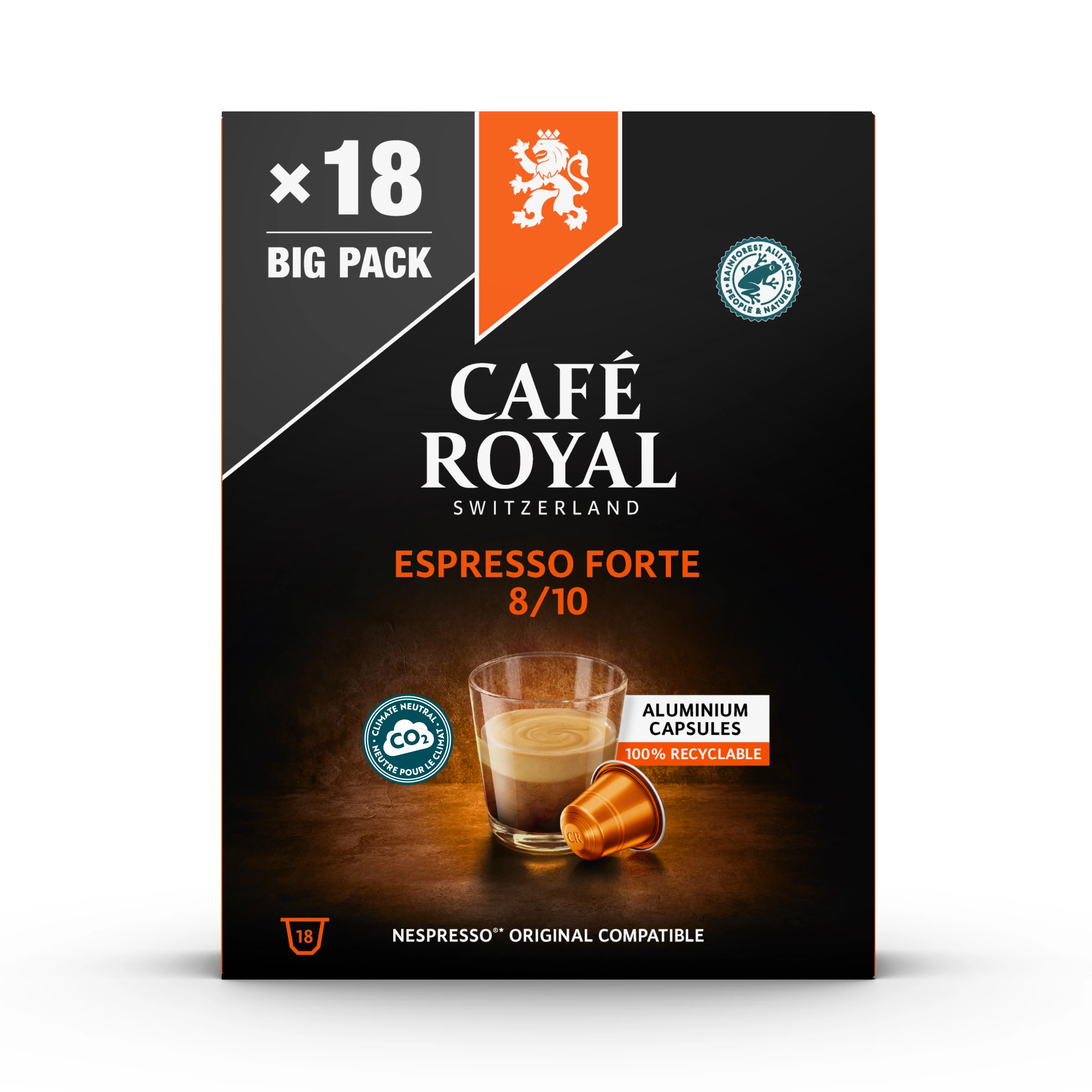 كبسولات نسبرسو® X18 المتوافقة مع فورت 93 جرام - CAFE ROYAL