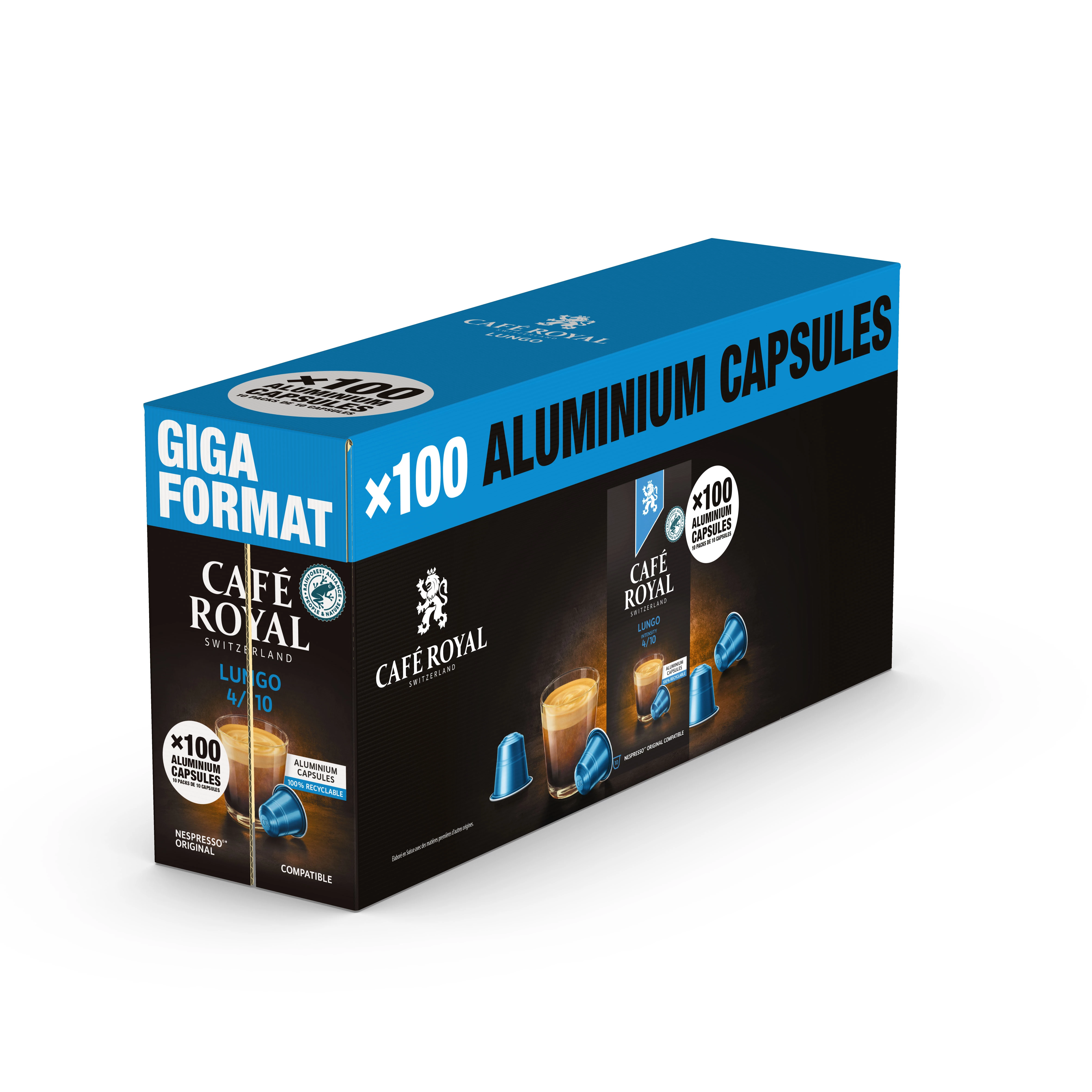 Capsules Café Lungo; x100; 530g - CAFE ROYAL