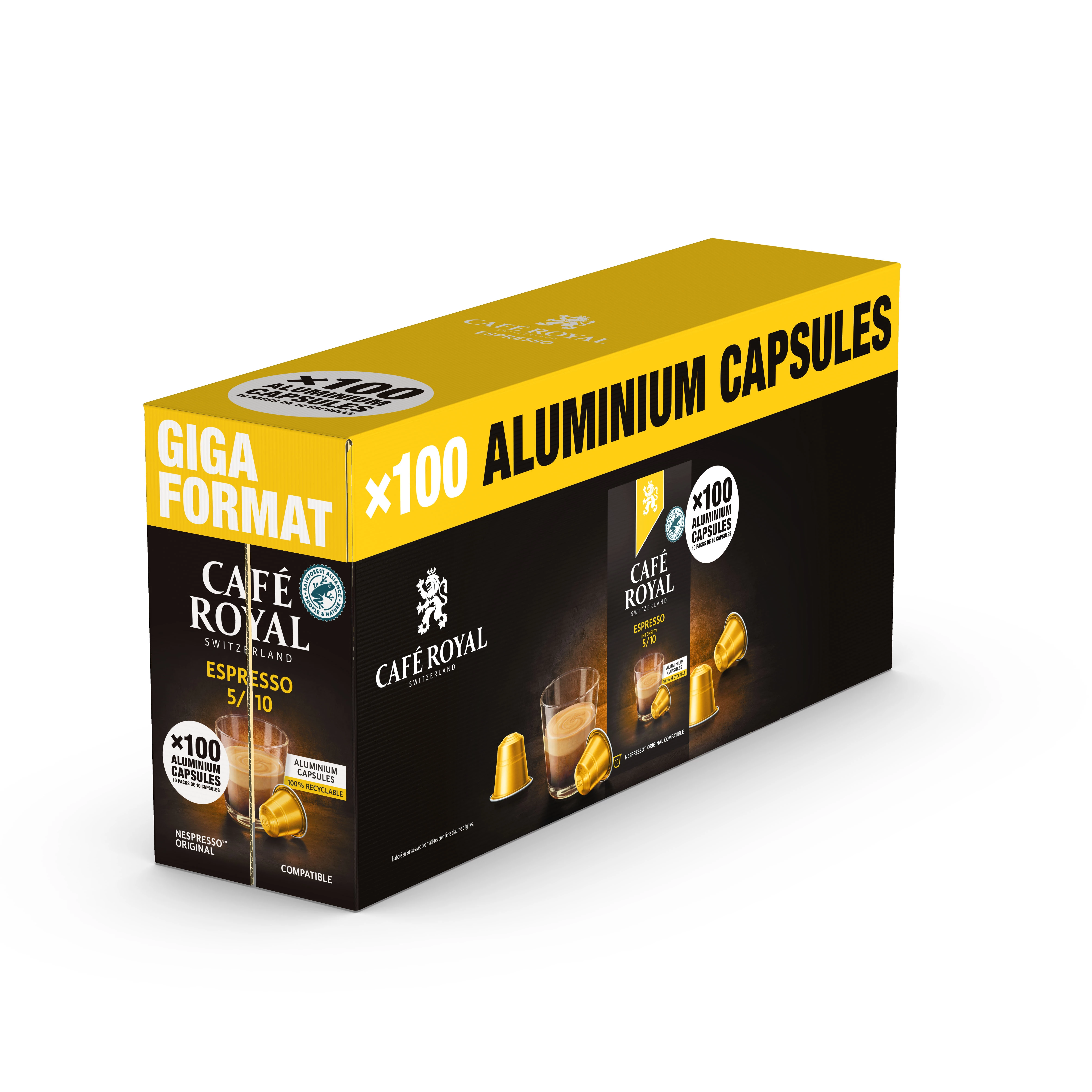 Capsules Café Espresso; x100; 520g - CAFE ROYAL