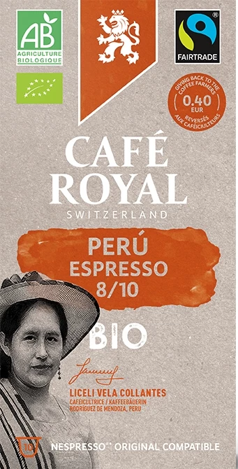 Совместимые с Nespresso® органические капсулы Перу x10 52 г - CAFE ROYAL