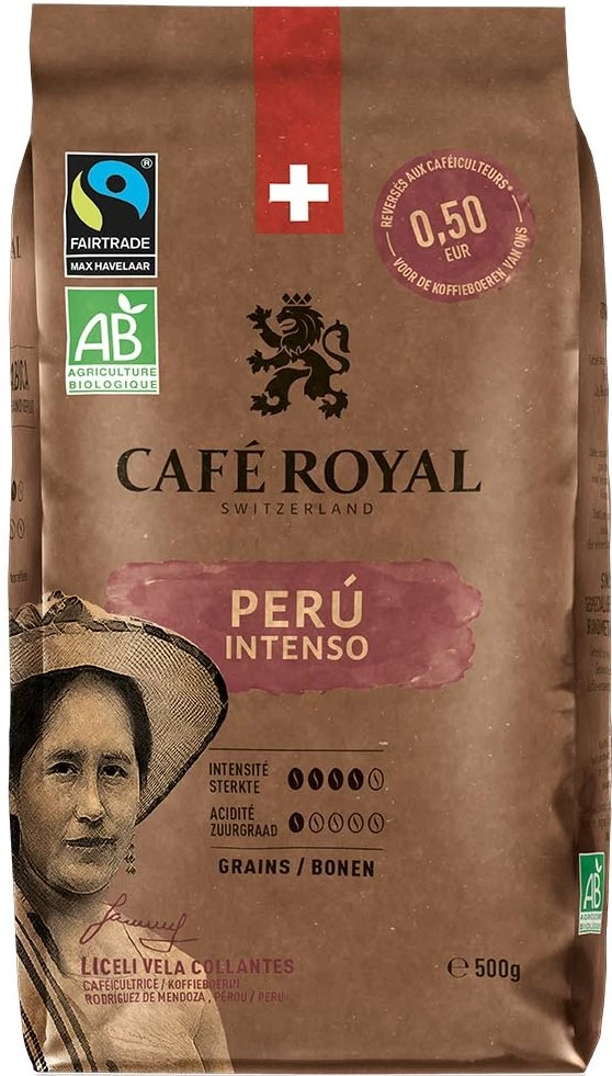 Biologische koffiebonen uit Peru Intense 500g - CAFE ROYAL