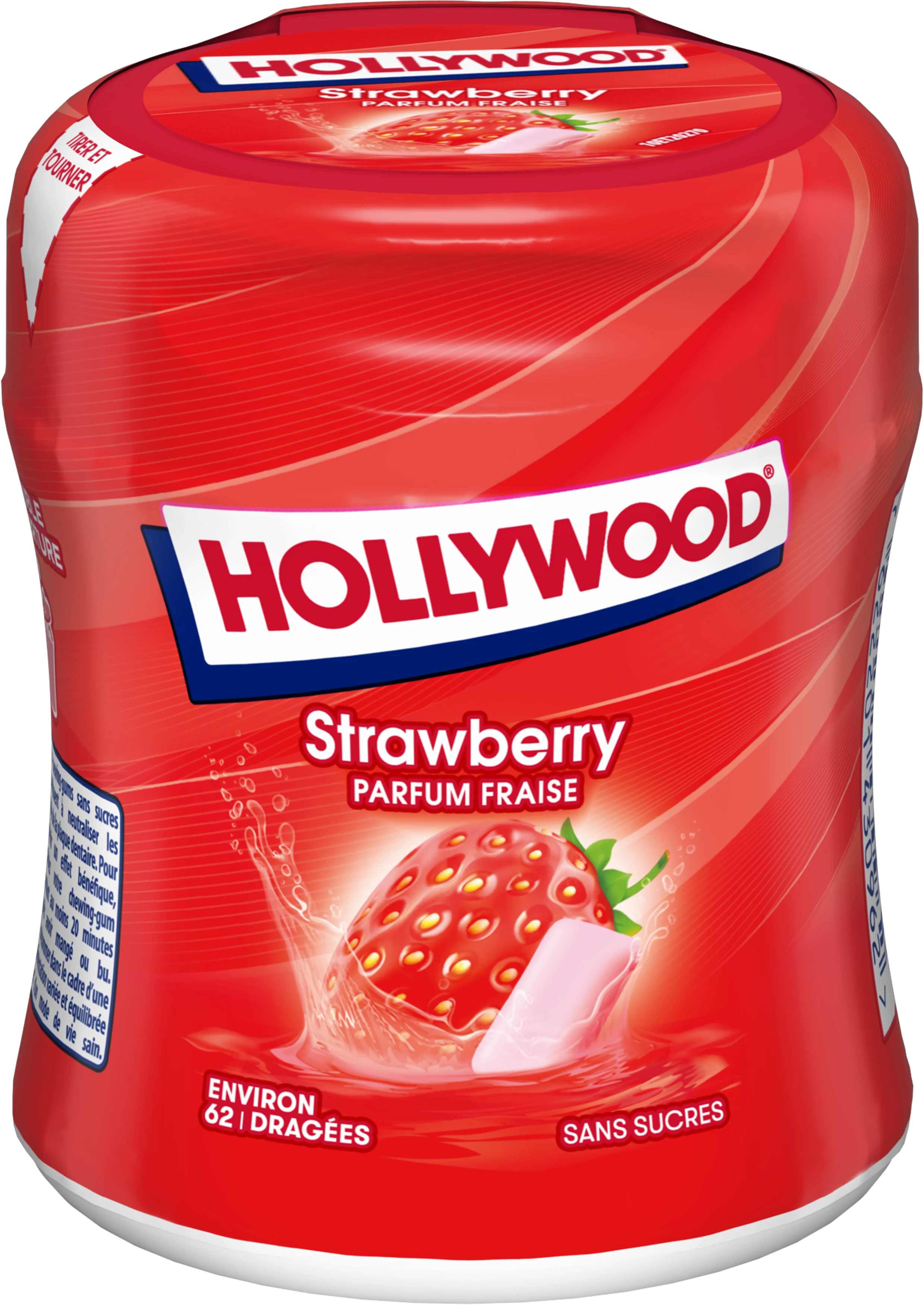Strawberry Flavor Sugar Free Dragées; 87g - HOLLYWOOD