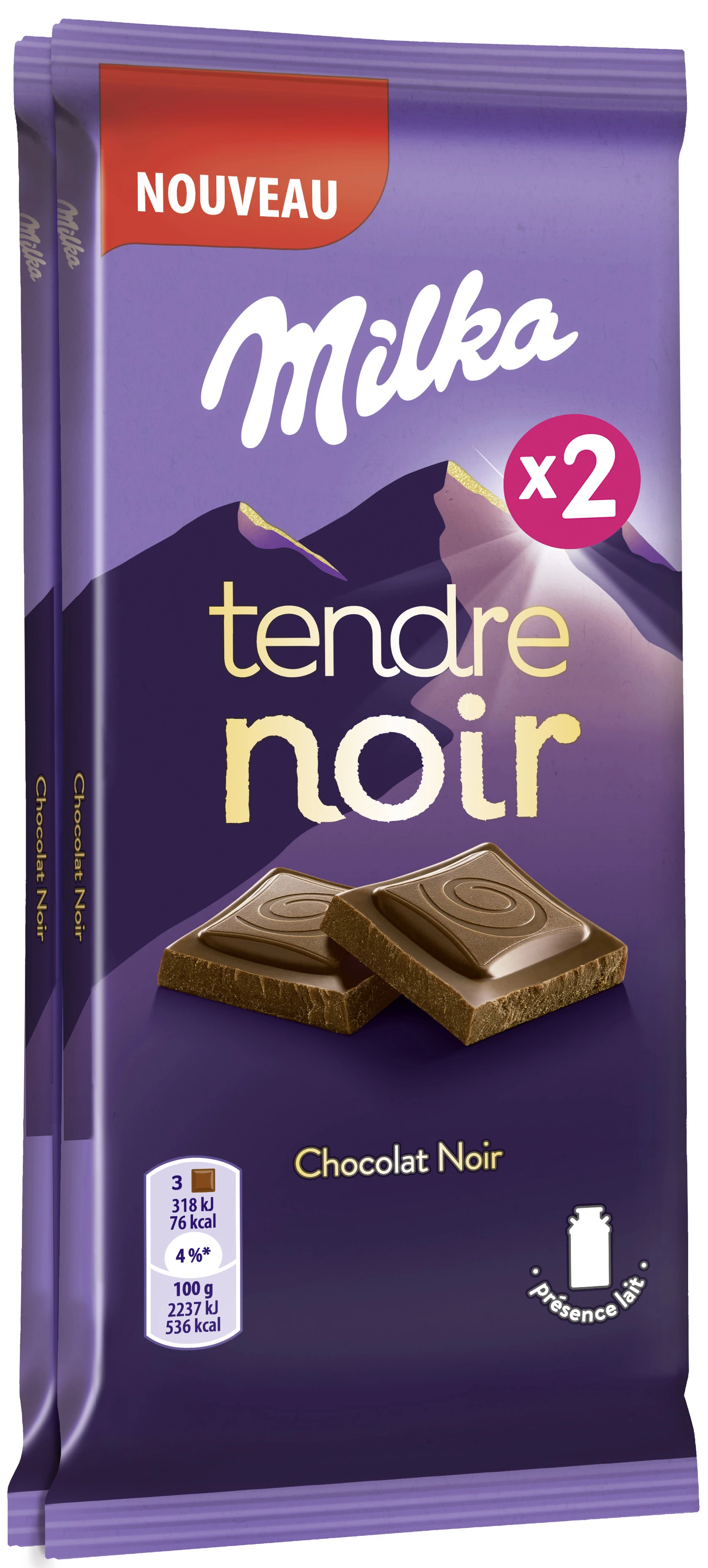 Tavoletta di cioccolato fondente classica 2x - MILKA