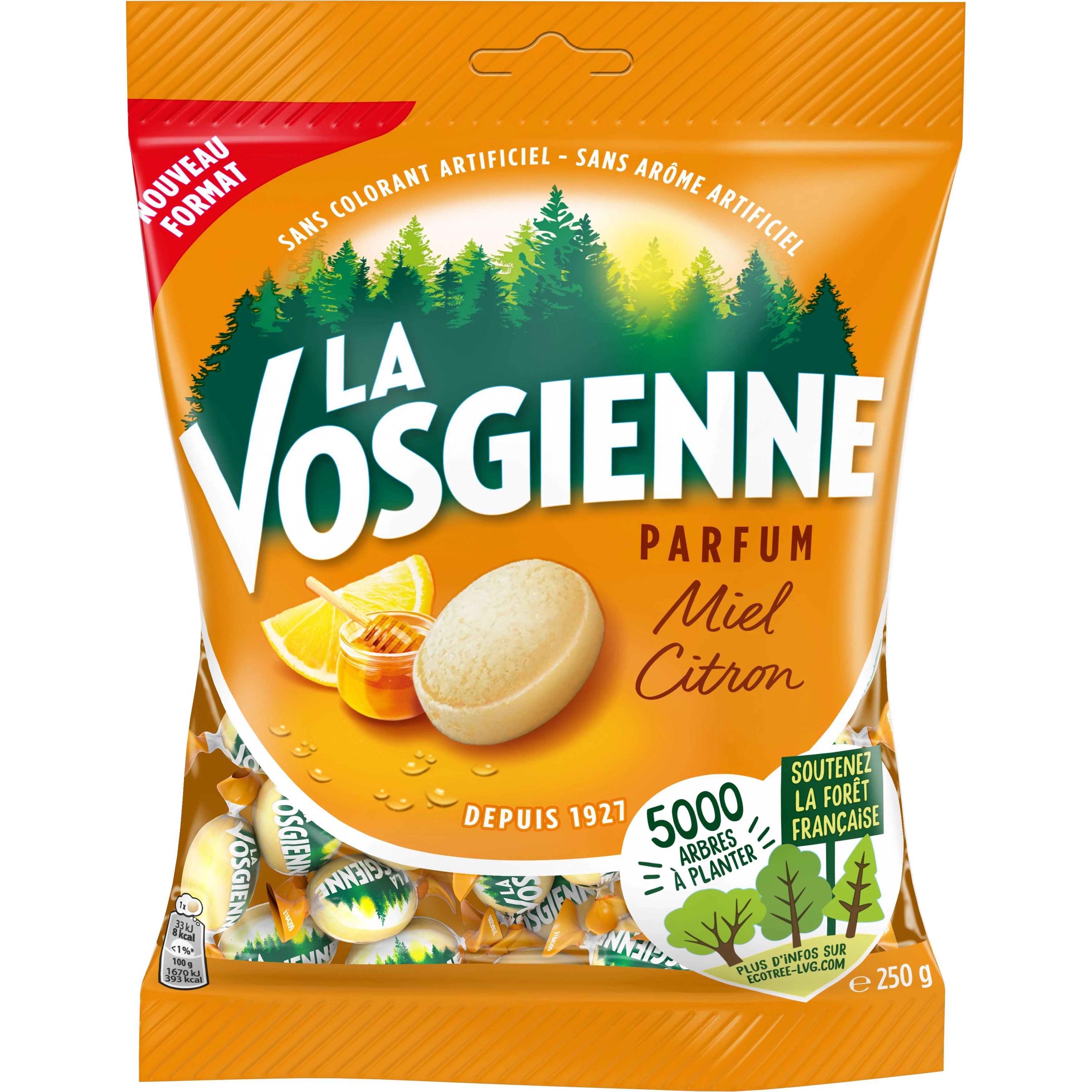 Honey and Lemon Candies; 250g bag - LA VOSGIENNE