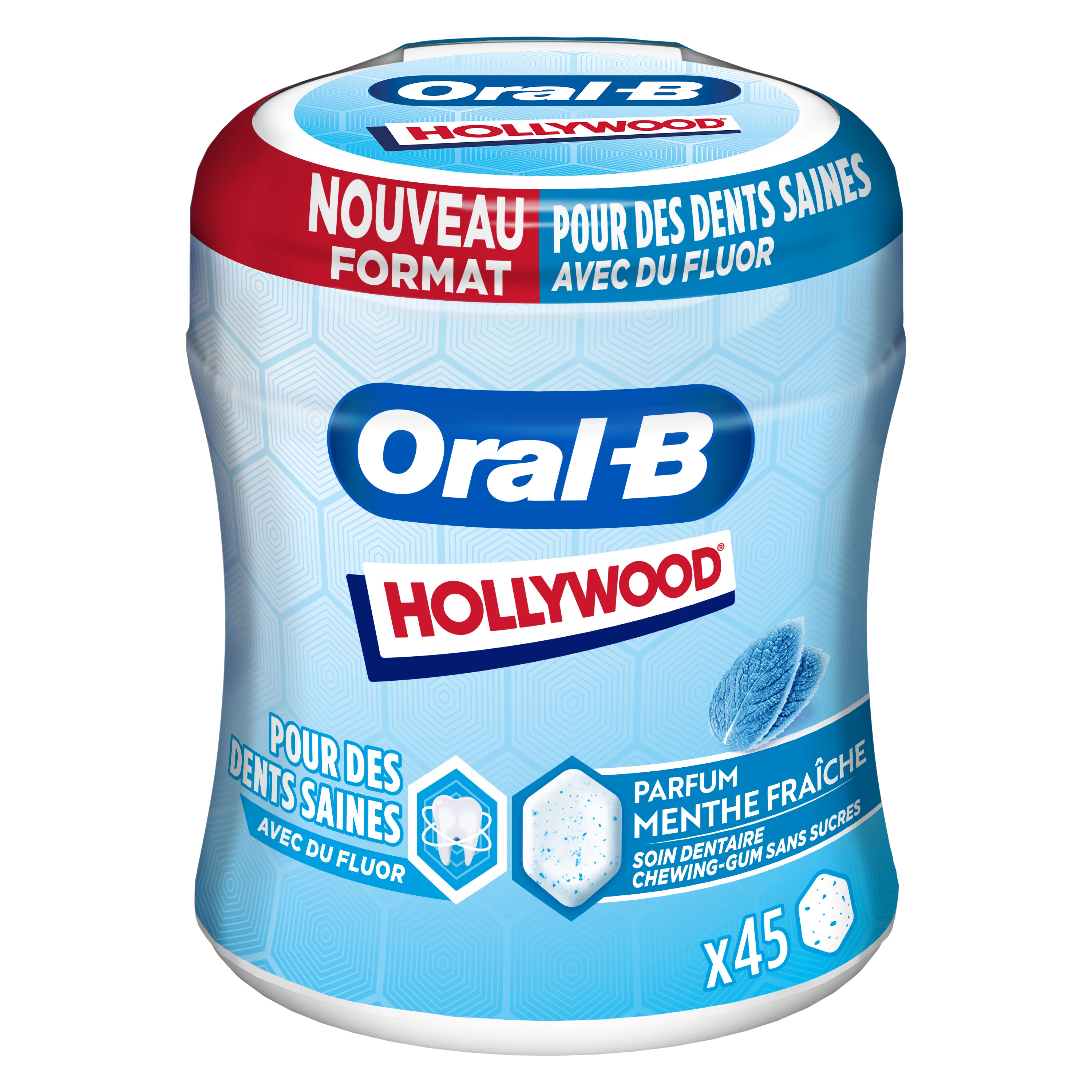 Dental Care Sugar-Free Chewing Gum Strong Mint; 76.5g - ORAL B HOLLYWOOD