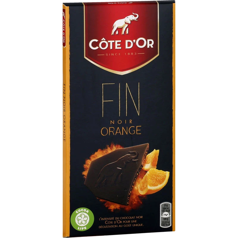 Tavoletta cioccolato fondente e scorza d'arancia 100g - COTE D'OR