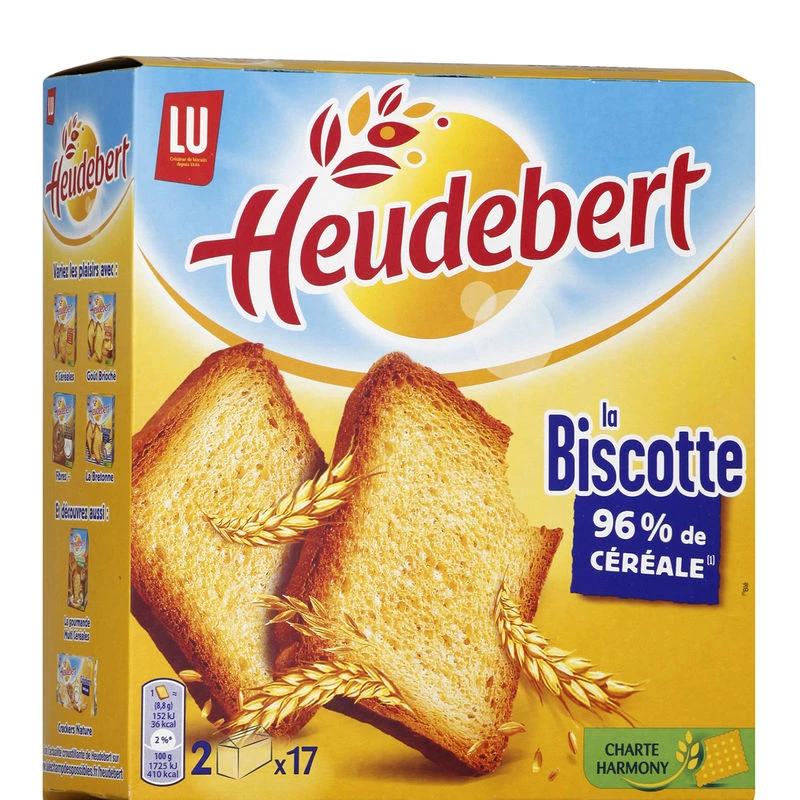 Bizcocho tostado 96% cereales 300g - HEUDEBERT
