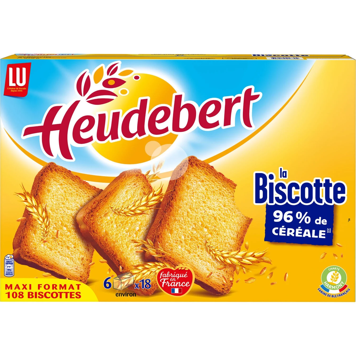 Rusks 96% Cereal La Biscotte 875g - HEUDEBERT