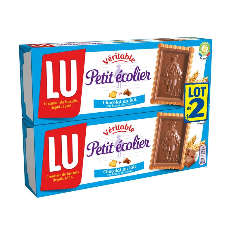 Biscoitos escolares de chocolate 2x150g - LU