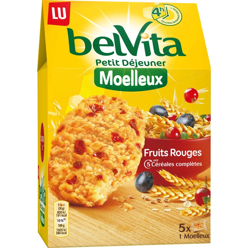 Biscoitos macios de cereais com frutas vermelhas 250g - BELVITA