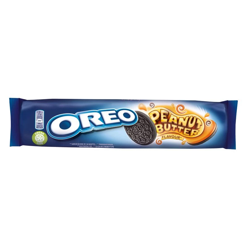 Biscuits goût beurre de cacahuètes rouleau 154g - OREO