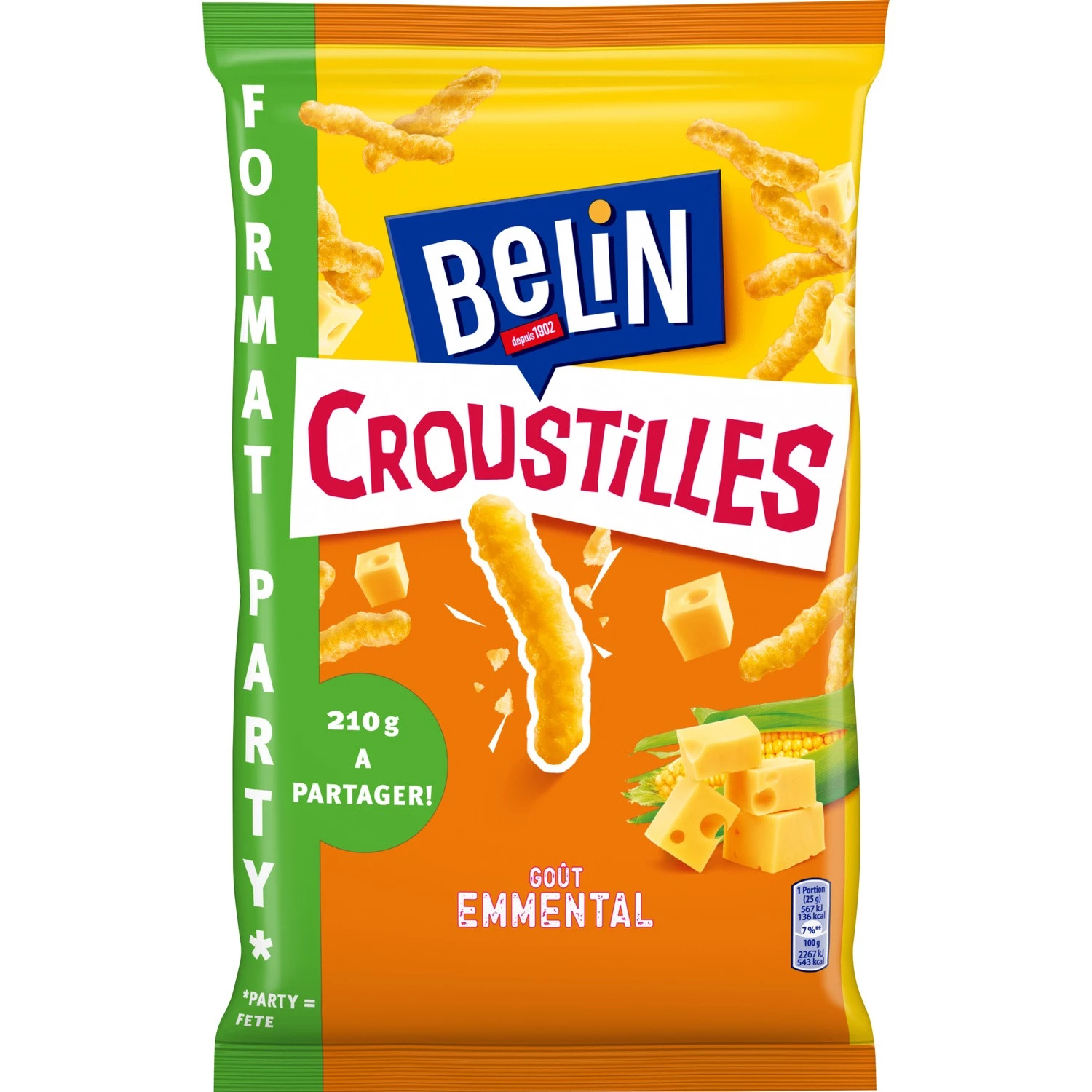 Croustil Aperitiefkoekjes met Emmentaler Smaak, 210g - BELIN