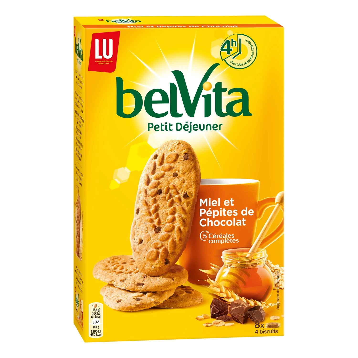 Biscuits petit déjeuner miel pépites chocolat 400 g - BELVITA