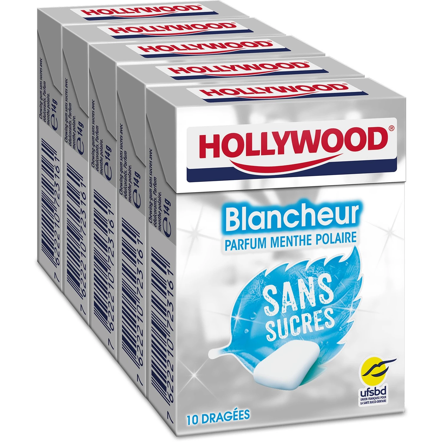 Chewing-gum Menthe Polaire Sans Sucres; 70g - HOLLYWOOD