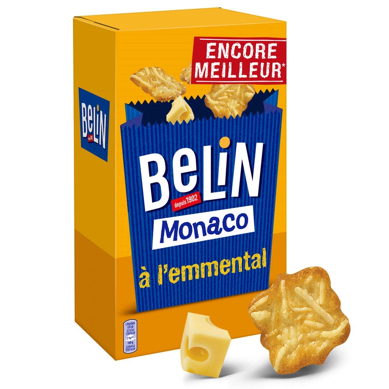 Biscoitos Aperitivos Monaco Emmental Crackers, 50g - BELIN
