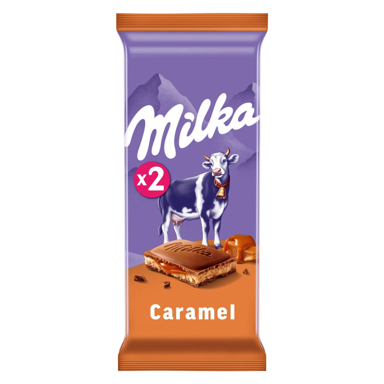 Milk Chocolate Bar Filled with Cream and Caramel 2x100g - Milka