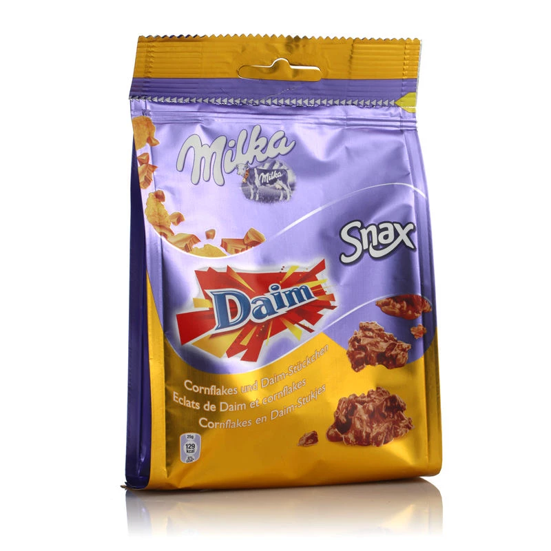 Chocolat éclats de daim & cornflakes 145g - MILKA