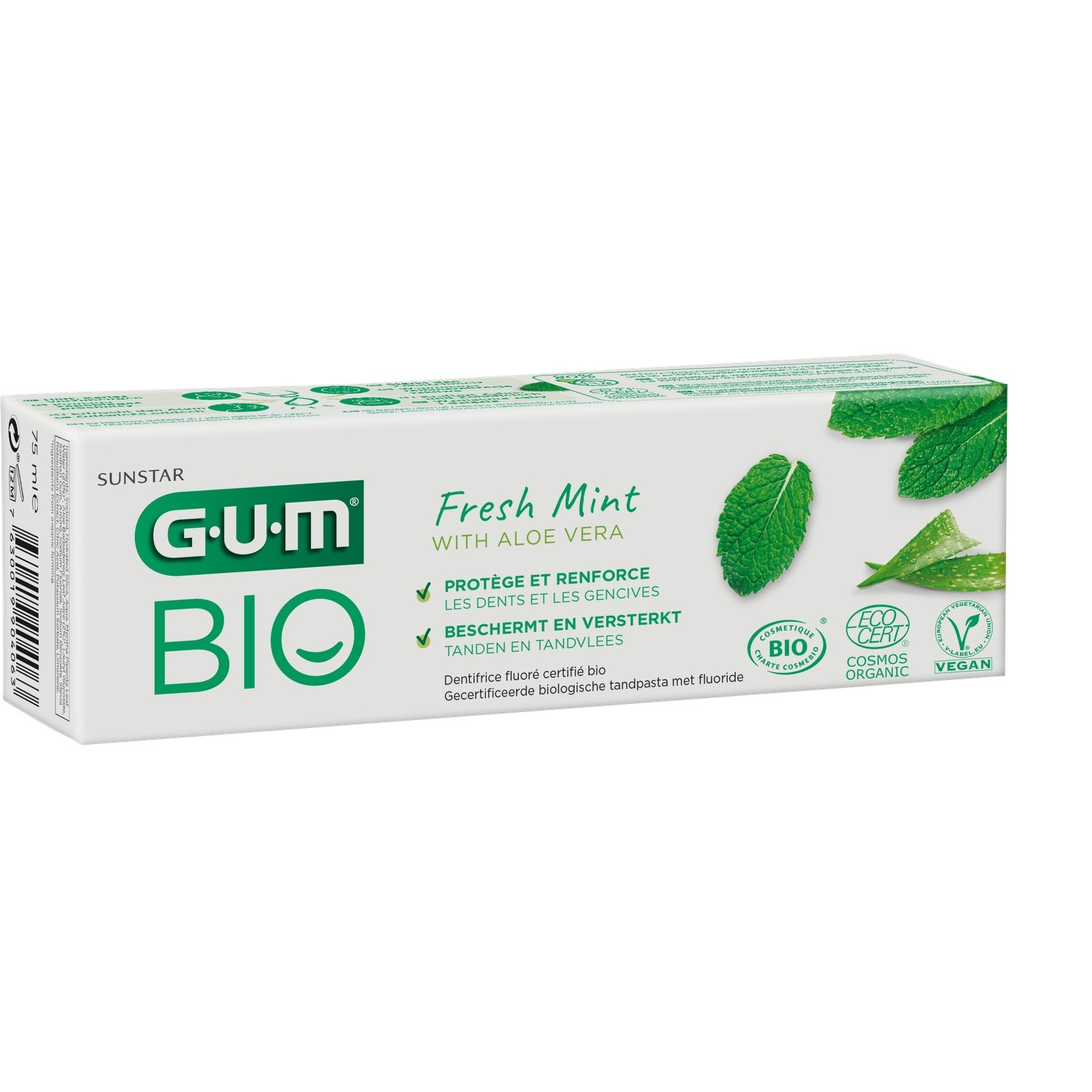 Dentifrice gel Bio menthe fraîche 75 ml - GUM