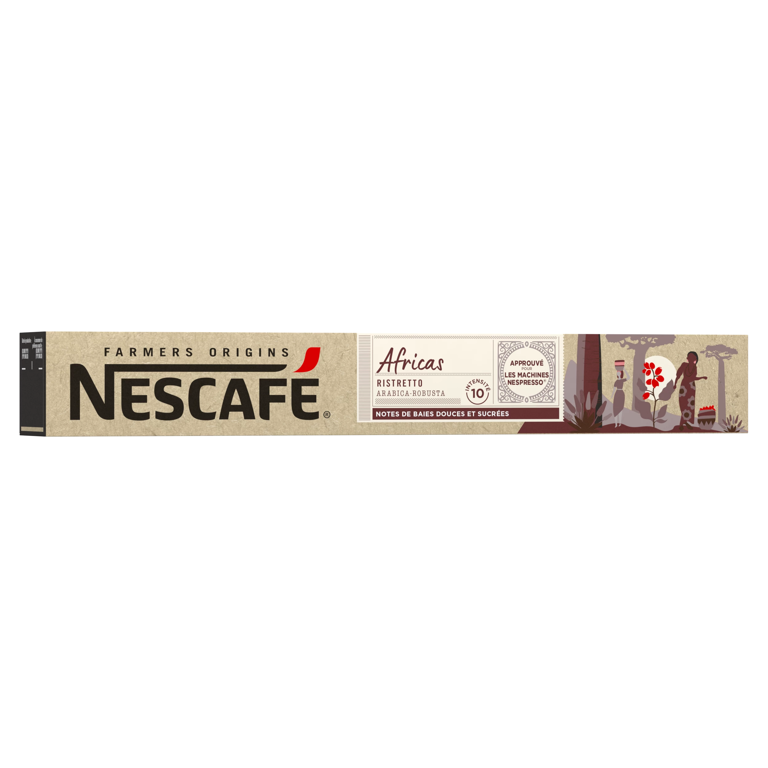 Capsules Café Espresso Africa Compatibles Nespresso; x10; 55g - NESCAFE