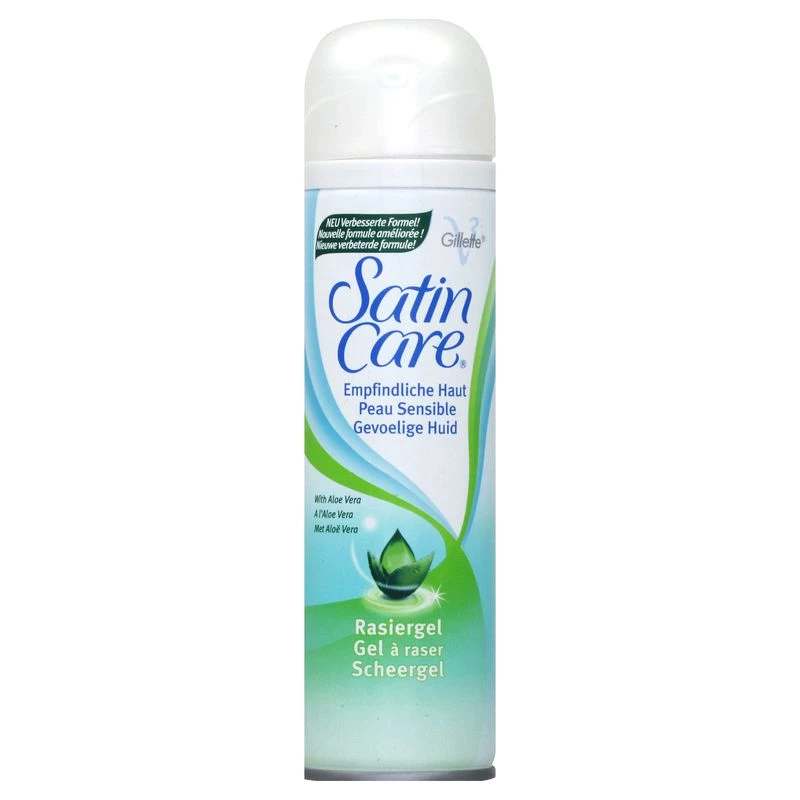 Gillette Sensitive Aloe Vera Satin Care Women's Shaving Gel 200ml - Gillette